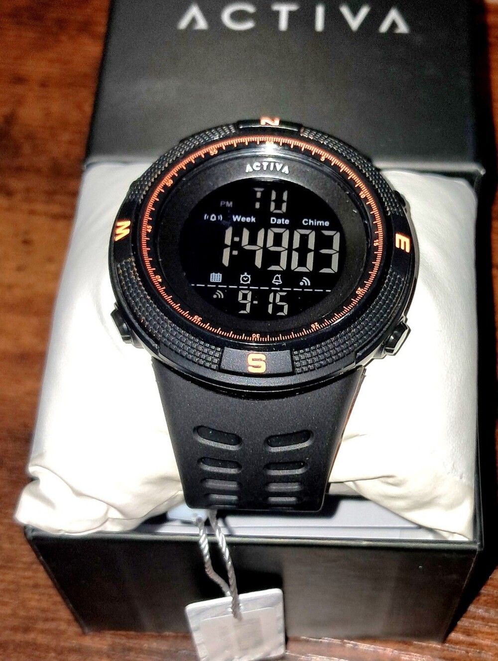 Activa x Invicta Men’s 50mm Digital Sport Watch Black Orange NEW